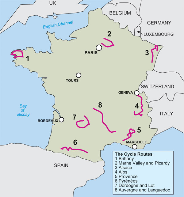 Cycle Touring France map