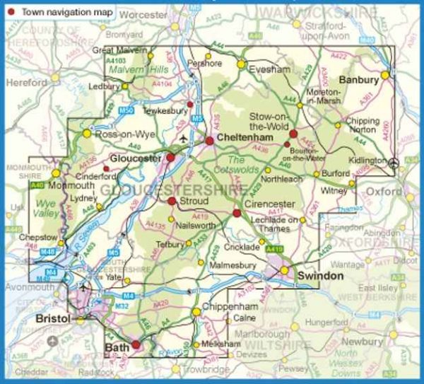 Ordnance Survey - Cotswolds & Gloucestershire routes