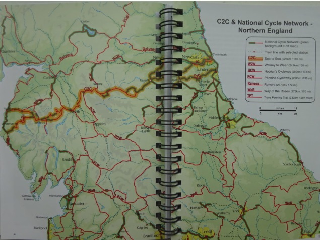 The route of the C2C, courtesy of the Excellent Books 'Ultimate Guide to the C2C'