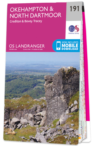 OS Landranger Okehampton & North Dartmoor Map 191